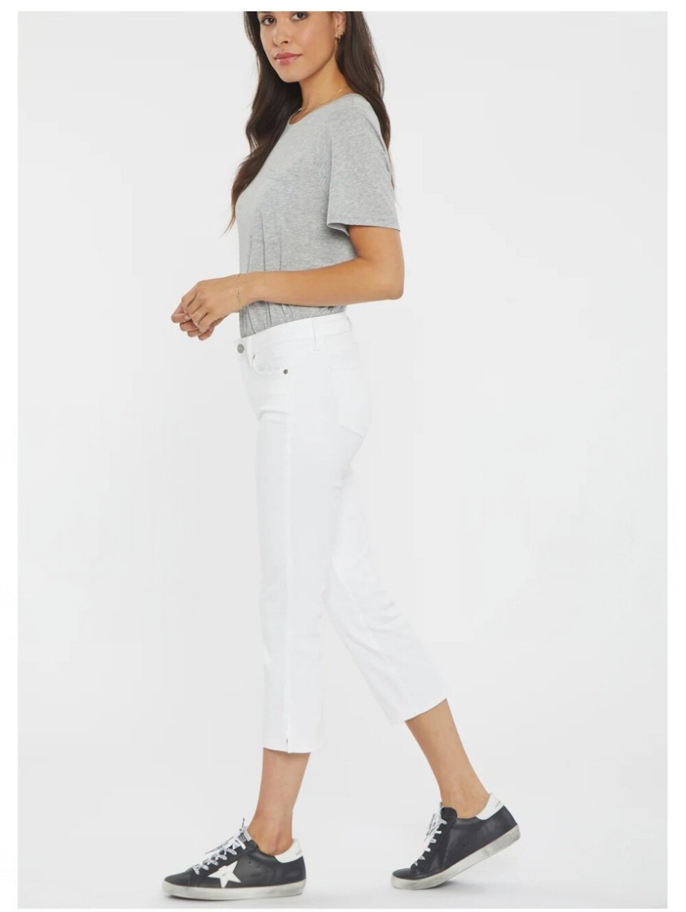NYDJ White Marilyn Straight Cropped White Denim Jeans Women's Size 6